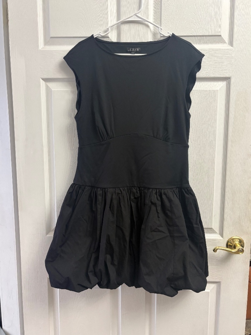 J. Crew New Black Bubble Hem Fit & Flare Dress